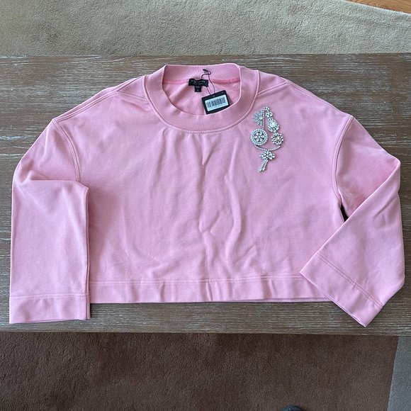 Burberry Rose Pink Cropped Sweatshirt(Brooch) L - Picture 2 of 13